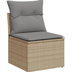 Maison Exclusive - Salon de jardin avec coussins 5pcs mélange beige résine tressée New