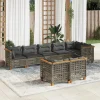 Maison Exclusive - Salon de jardin 8 pcs avec coussins gris résine tressée