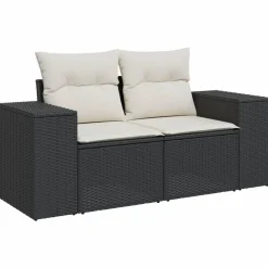 Maison Exclusive - Salon de jardin 6 pcs avec coussins noir résine tressée Best
