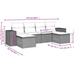 Maison Exclusive - Salon de jardin 6 pcs avec coussins noir résine tressée Best