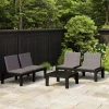 Maison Exclusive - Salon de jardin 3 pcs avec coussins plastique gris Online