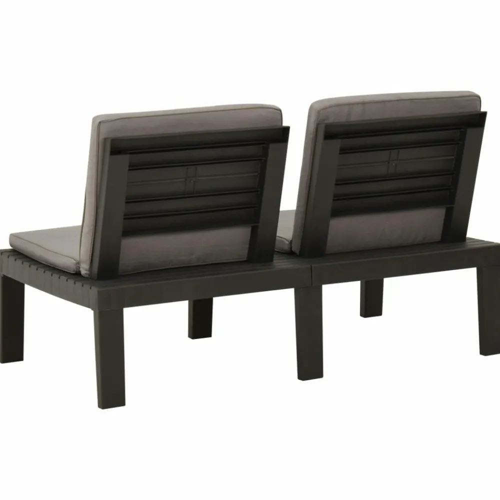 Maison Exclusive - Salon de jardin 3 pcs avec coussins plastique gris Online