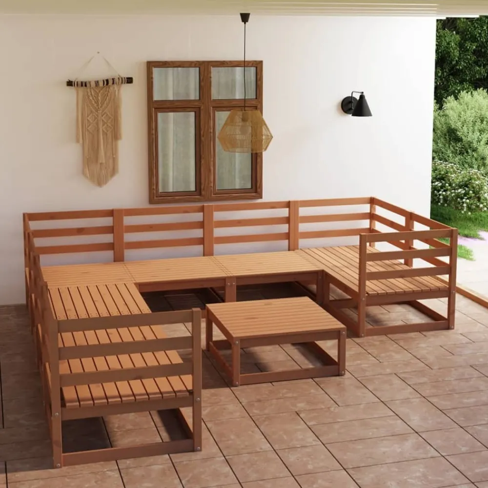 Maison Exclusive - Salon de jardin 9 pcs bois de pin massif Best