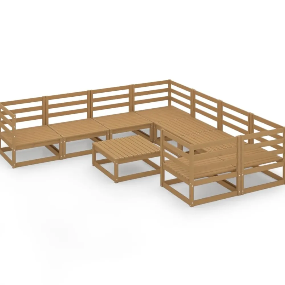 Maison Exclusive - Salon de jardin 9 pcs bois de pin massif Best