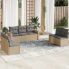 Maison Exclusive - Salon de jardin avec coussins 7 pcs beige résine tressée Outlet