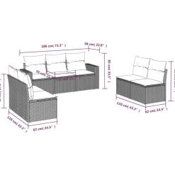 Maison Exclusive - Salon de jardin avec coussins 7 pcs beige résine tressée Outlet