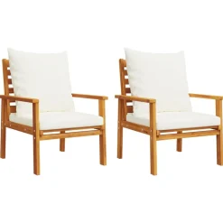 Maison Exclusive Salons De Jardin | - Salon de jardin 3 pcs avec coussins bois massif d'acacia
