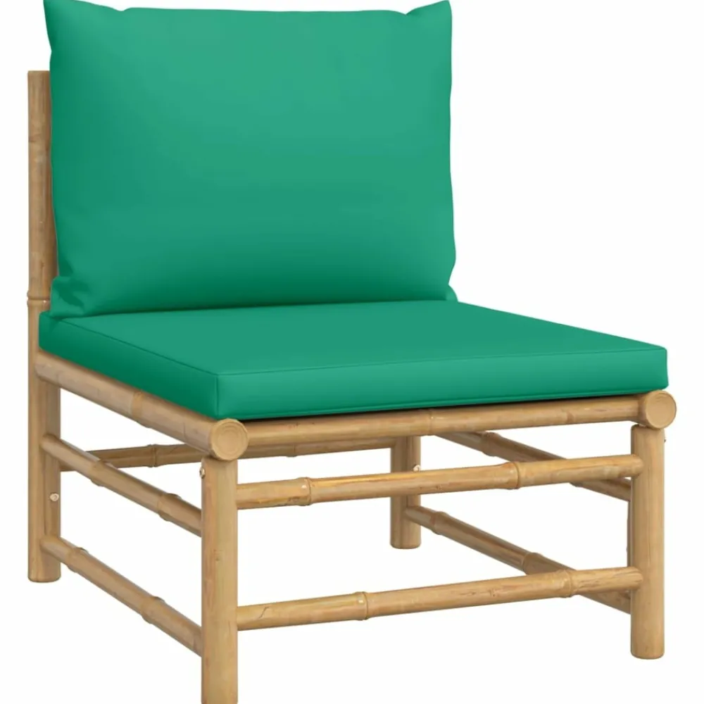 Maison Exclusive - Salon de jardin 8 pcs avec coussins vert bambou Best