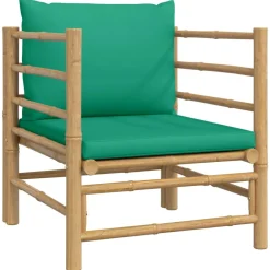 Maison Exclusive - Salon de jardin 8 pcs avec coussins vert bambou Best
