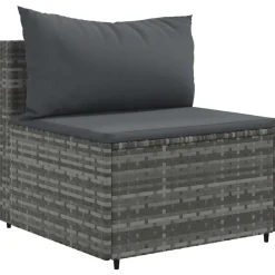 Maison Exclusive - Salon de jardin 8 pcs avec coussins gris résine tressée Discount