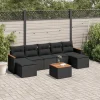 Maison Exclusive - Salon de jardin 8 pcs avec coussins noir résine tressée Online