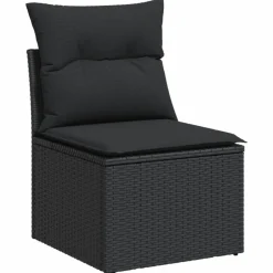 Maison Exclusive - Salon de jardin 8 pcs avec coussins noir résine tressée Online