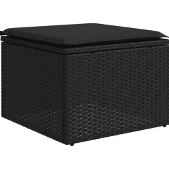 Maison Exclusive - Salon de jardin 8 pcs avec coussins noir résine tressée Online