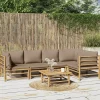 Maison Exclusive - Salon de jardin 6 pcs avec coussins taupe bambou Hot