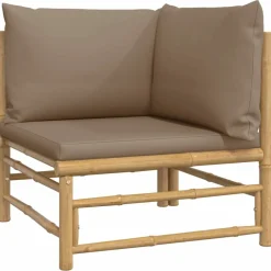 Maison Exclusive - Salon de jardin 6 pcs avec coussins taupe bambou Hot