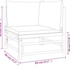 Maison Exclusive - Salon de jardin 6 pcs avec coussins taupe bambou Hot