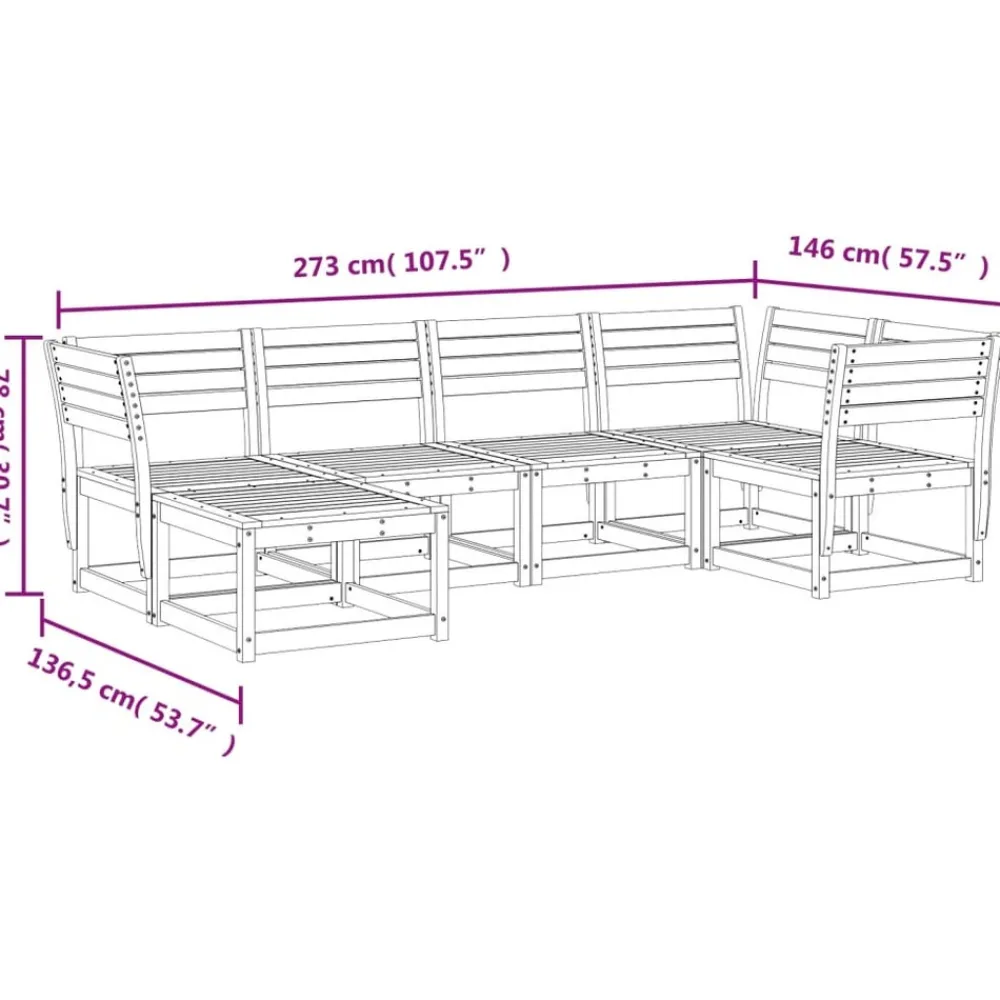 Maison Exclusive - Salon de jardin 6 pcs bois massif douglas New