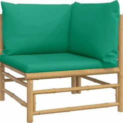 Maison Exclusive - Salon de jardin 8 pcs avec coussins vert bambou Discount