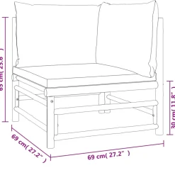 Maison Exclusive - Salon de jardin 8 pcs avec coussins vert bambou Discount
