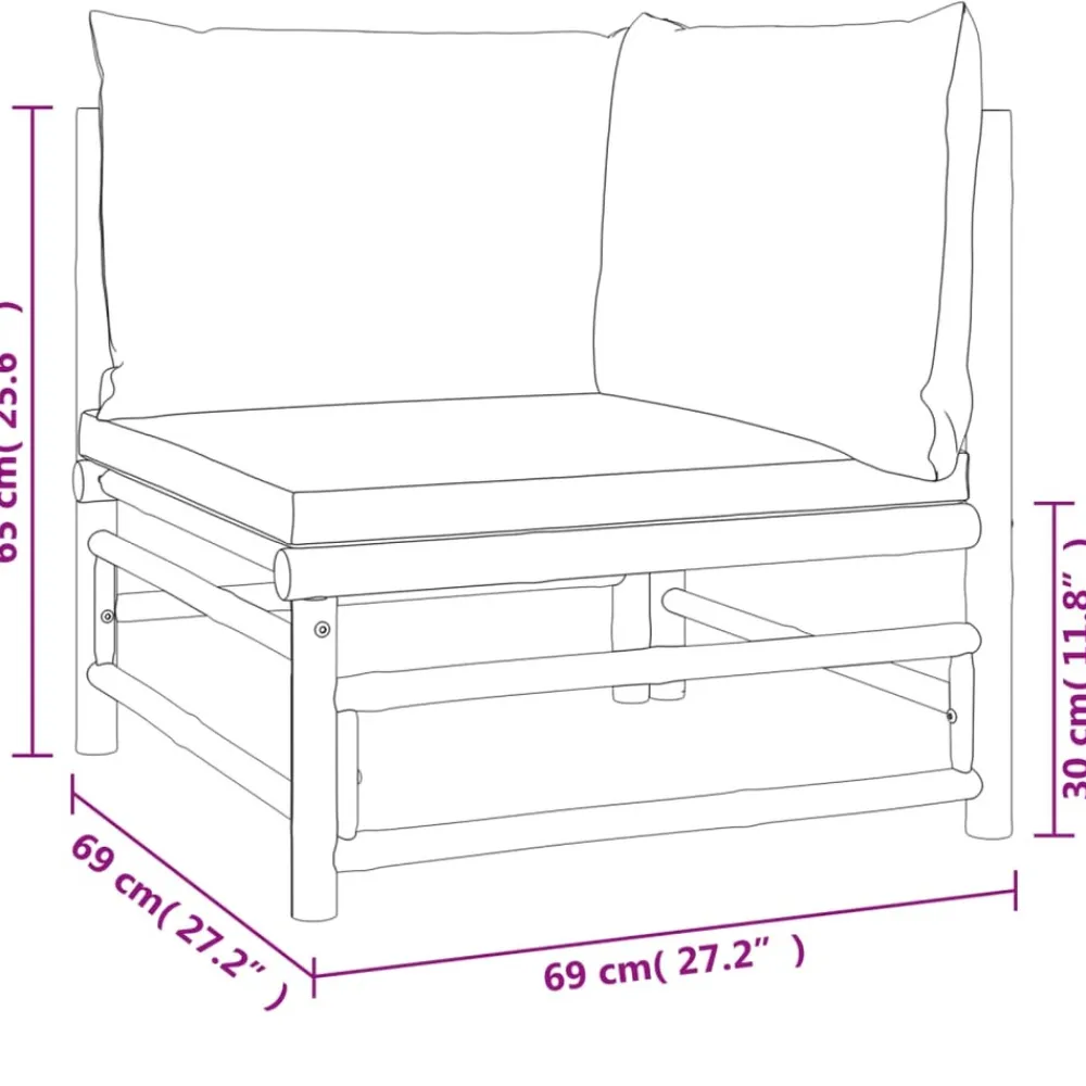 Maison Exclusive - Salon de jardin 8 pcs avec coussins vert bambou Discount
