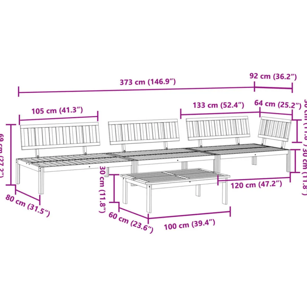 Maison Exclusive - Salon palette de jardin 4 pcs bois d'acacia massif Online