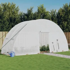 Maison Exclusive - Serre avec cadre en acier blanc 12 m² 6x2x2,85 m Best