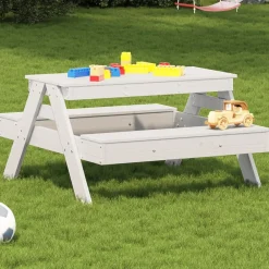 Maison Exclusive - Table de pique-nique pour enfants blanc bois massif de pin New