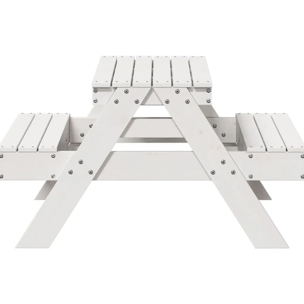 Maison Exclusive - Table de pique-nique pour enfants blanc bois massif de pin New