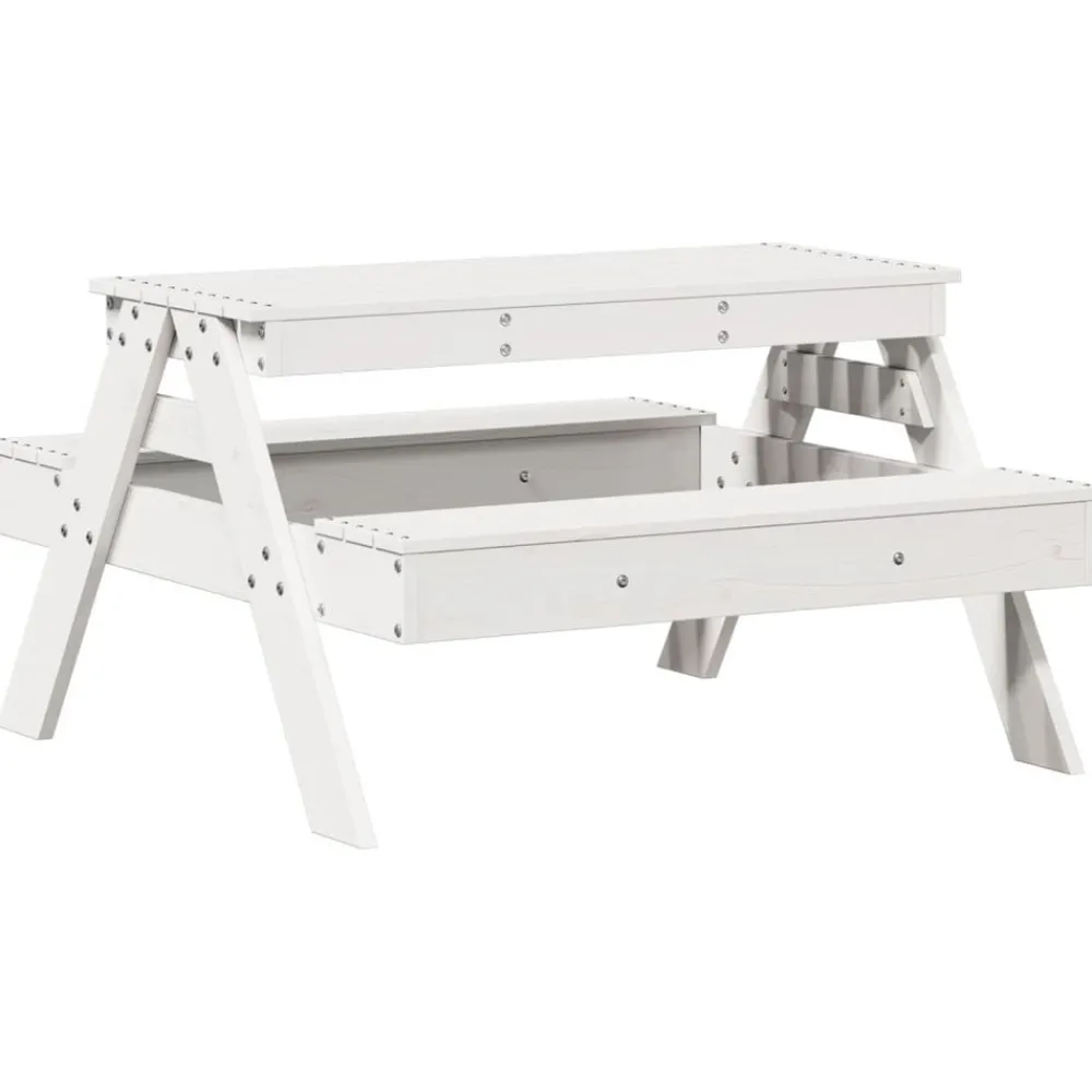 Maison Exclusive - Table de pique-nique pour enfants blanc bois massif de pin New