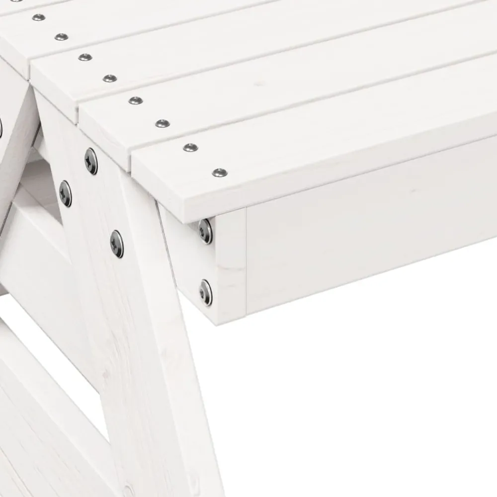 Maison Exclusive - Table de pique-nique pour enfants blanc bois massif de pin New