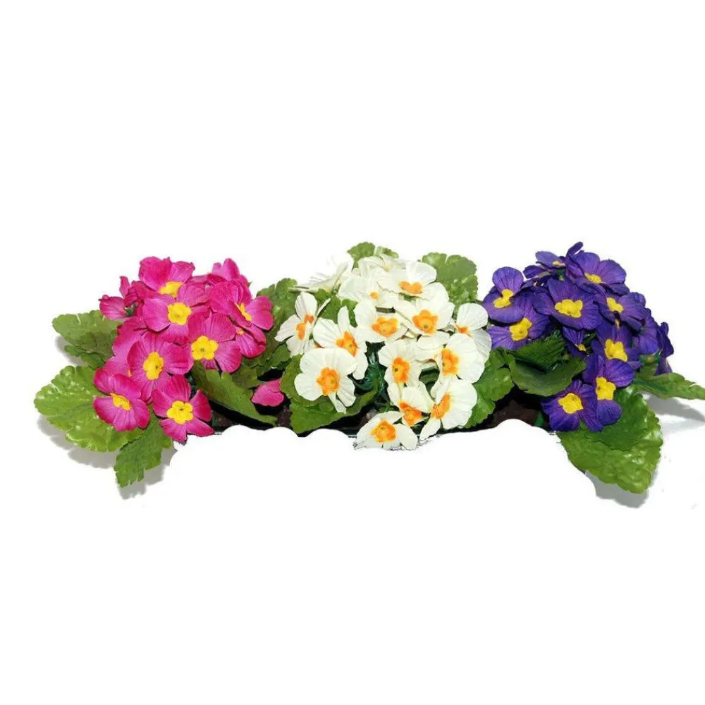 Marichal Fleurs Et Plantes Artificielles | - Bouquet de primeveres en coloris assortis, soie, H20Cm - L20Cm, 0,1Kg