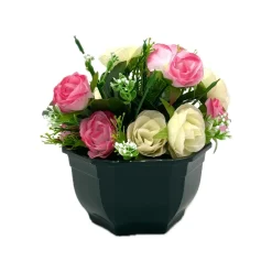Marichal - Coupe de mini roses assorties, 17xH20cm (1kg) Outlet