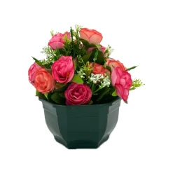 Marichal - Coupe de mini roses assorties, 17xH20cm (1kg) Outlet