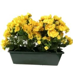 Marichal Fleurs Et Plantes Artificielles | - Jardinière 40Cm de 48 chrysantheme jaune , H35CM - L50Cm, 5Kg