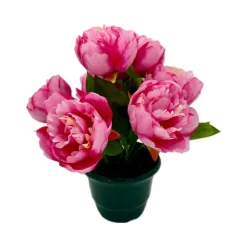 Marichal Fleurs Et Plantes Artificielles | - Plateau de 9 pivoines rose , H38CM - L30Cm, 2Kg