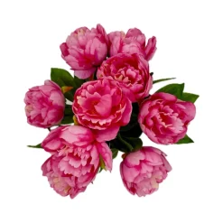 Marichal Fleurs Et Plantes Artificielles | - Plateau de 9 pivoines rose , H38CM - L30Cm, 2Kg