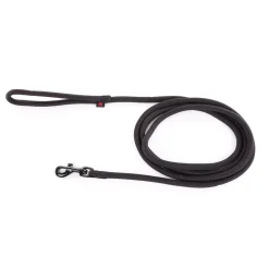 Martin Sellier - Laisse pour chien, en nylon: rond uni noir L. 2 m Sale