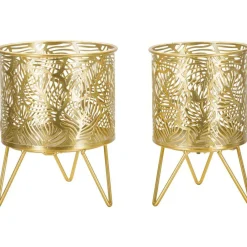 Mauro Ferretti - Set de 2 cache-pots en métal doré naty Outlet