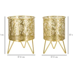 Mauro Ferretti - Set de 2 cache-pots en métal doré naty Outlet