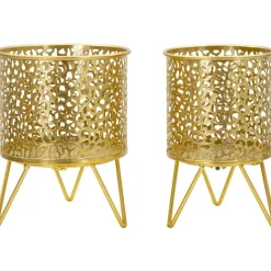 Mauro Ferretti - Set de 2 cache-pots en métal doré holderpiny Online