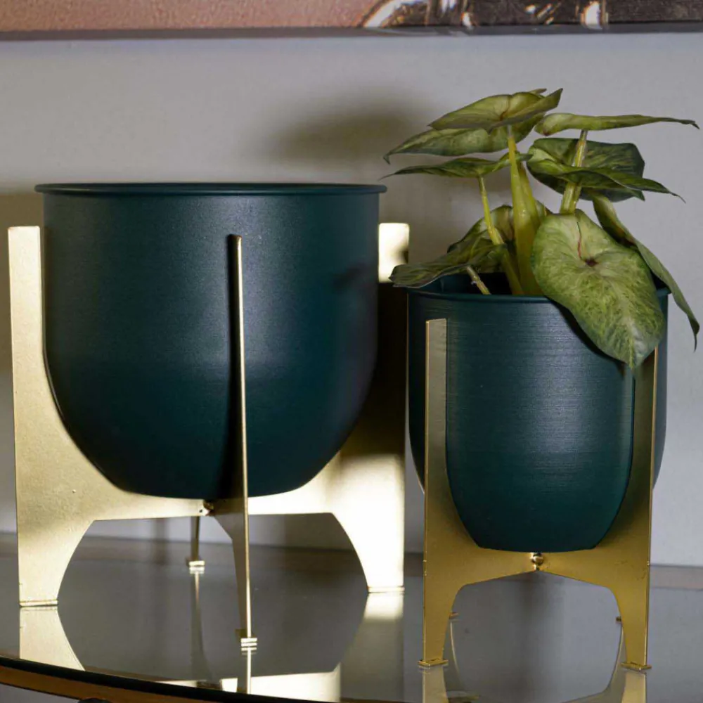 Mauro Ferretti - Set de 2 cache-pots en métal coloré grent shet New