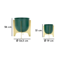 Mauro Ferretti - Set de 2 cache-pots en métal coloré grent shet New