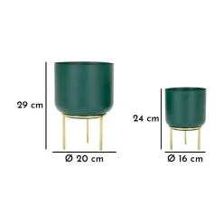 Mauro Ferretti Cache-Pots Et Bacs D'Intérieur | - Set de 2 cache-pots en métal coloré grent sour
