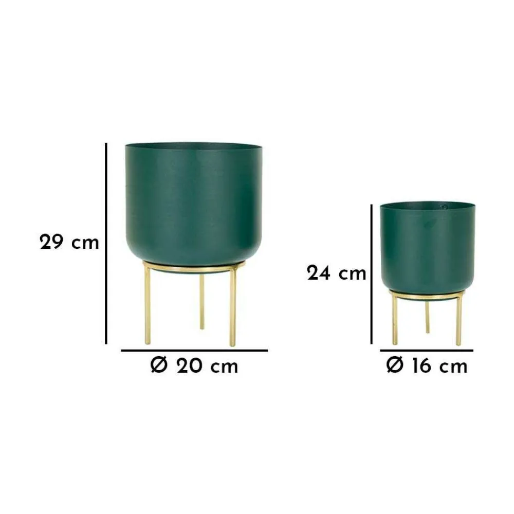 Mauro Ferretti Cache-Pots Et Bacs D'Intérieur | - Set de 2 cache-pots en métal coloré grent sour