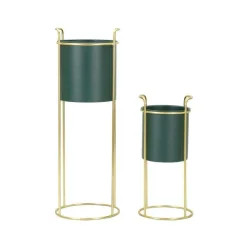 Mauro Ferretti Cache-Pots Et Bacs D'Intérieur | - Set de 2 cache-pots en métal coloré grent slim