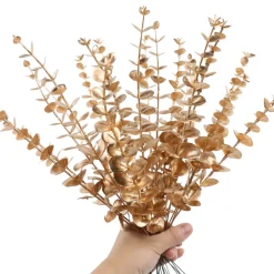 Mcboson - Feuilles d'eucalyptus artificielles or*24 Online
