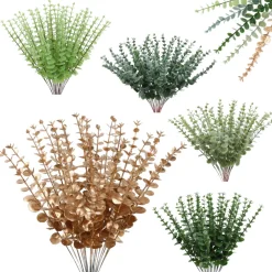 Mcboson - Feuilles d'eucalyptus artificielles or*24 Online