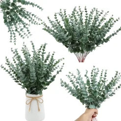 Mcboson - Feuilles d'eucalyptus artificielles rouge*24 Outlet