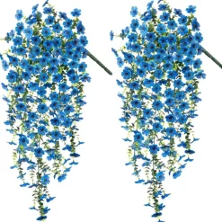 Mcboson - Fleurs plastiques artificielles pour phalaenopsis 2 pièces bleu Hot