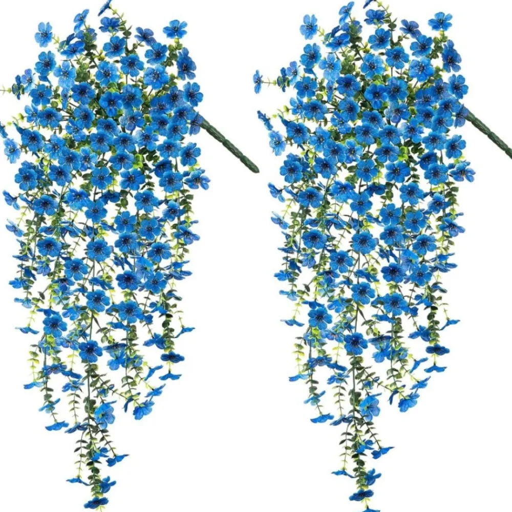 Mcboson - Fleurs plastiques artificielles pour phalaenopsis 2 pièces bleu Hot